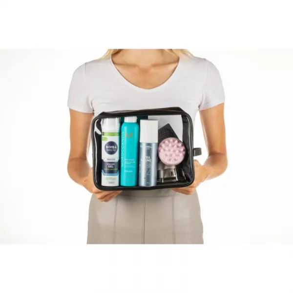 Notino Travel Collection Extra Large Clear Organizer transparentná kozmetická taštička XL Black 27,5x20x12,5 cm 1 ks