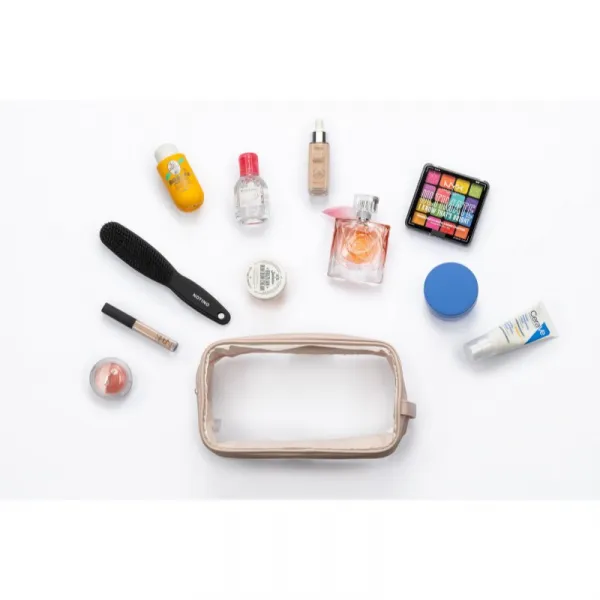 Notino Travel Collection Large Clear Organizer transparentná kozmetická taštička L Beige 1 ks