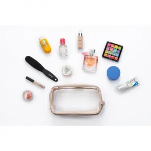 Notino Travel Collection Large Clear Organizer transparentná kozmetická taštička L Beige 1 ks