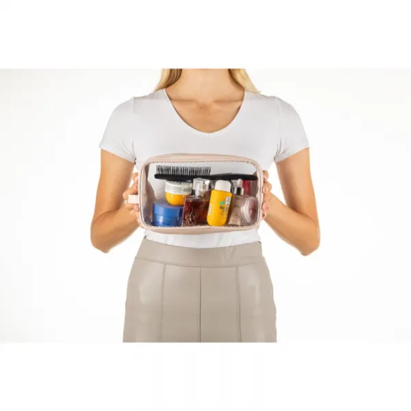 Notino Travel Collection Large Clear Organizer transparentná kozmetická taštička L Beige 1 ks