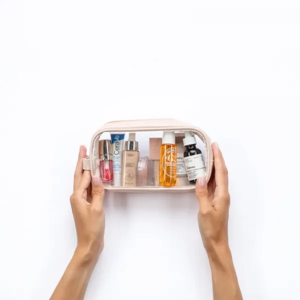 Notino Travel Collection Small Clear Organizer transparentná kozmetická taštička transparentný S Beige 20x10x5 cm 1 ks