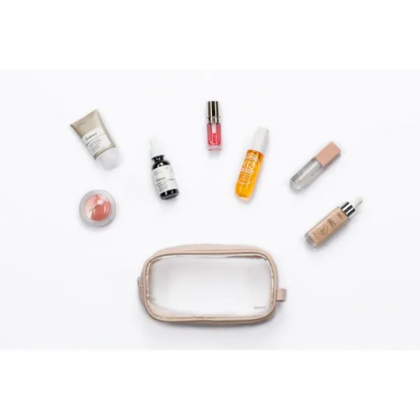 Notino Travel Collection Small Clear Organizer transparentná kozmetická taštička transparentný S Beige 20x10x5 cm 1 ks