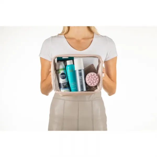 Notino Travel Collection Clear Organizer Set cestovná sada Beige 4 ks