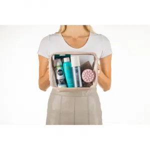 Notino Travel Collection Clear Organizer Set cestovná sada Beige 4 ks