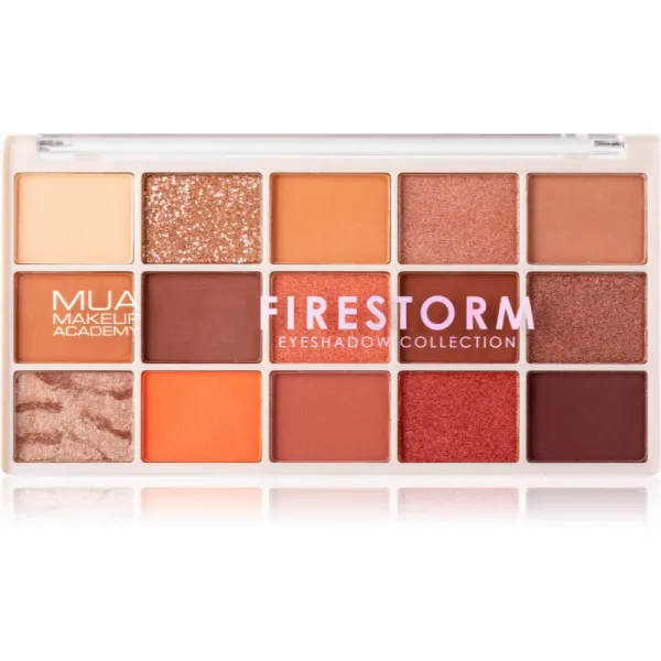 MUA Makeup Academy Eyeshadow Collection 15 Shade Palette paletka očných tieňov odtieň Firestorm 12 g