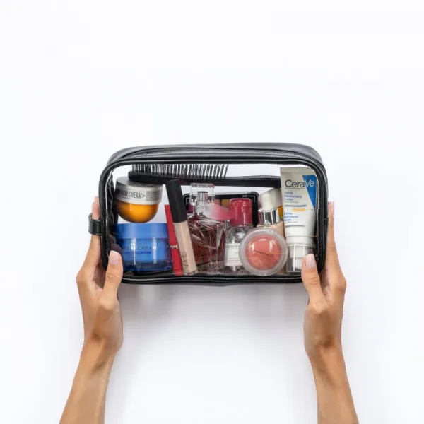 Notino Travel Collection Large Clear Organizer transparentná kozmetická taštička L Black 26x14x8,5 cm 1 ks