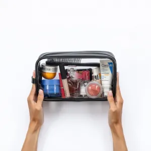 Notino Travel Collection Large Clear Organizer transparentná kozmetická taštička L Black 26x14x8,5 cm 1 ks
