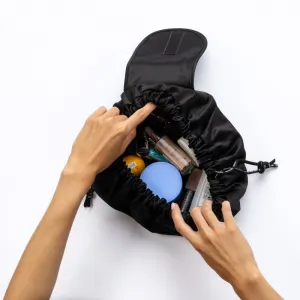 Notino Travel Collection Drawstring Make-Up Bag priestorná taška na make-up Black 1 ks
