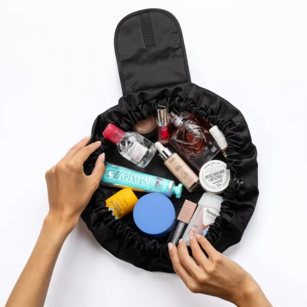 Notino Travel Collection Drawstring Make-Up Bag priestorná taška na make-up Black 1 ks