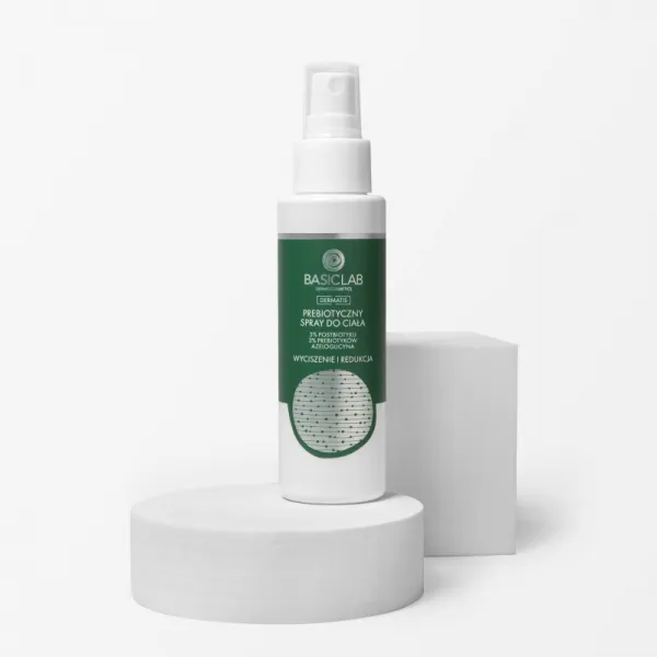 BasicLab Dermocosmetics Dermatis prebiotický hydratačný fluid pre zmiernenie citlivosti pleti v spreji na tvár a telo 100 ml