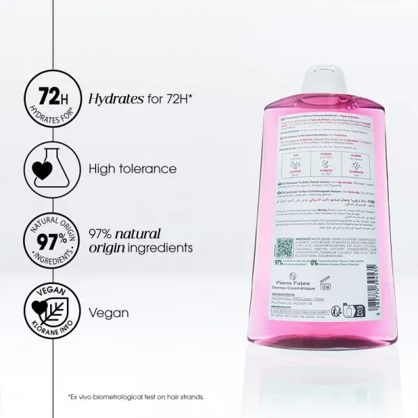 Klorane Opuncia intenzívne hydratačný šampón 400 ml