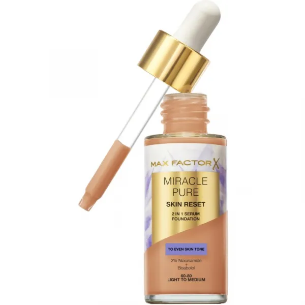 Max Factor Miracle Pure ošetrujúci make-up odtieň 60-80 Light To Medium 30 ml