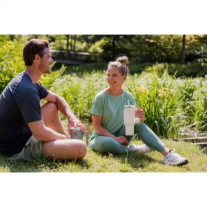 Stanley Quencher H2.O FlowState™ Tumbler tumbler z nehrdzavejúcej ocele s rúrkou veľký Cream Tonal 1180 ml