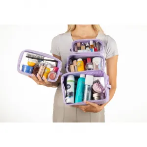 Notino Travel Collection Clear Organizer Set cestovná sada Purple 4 ks