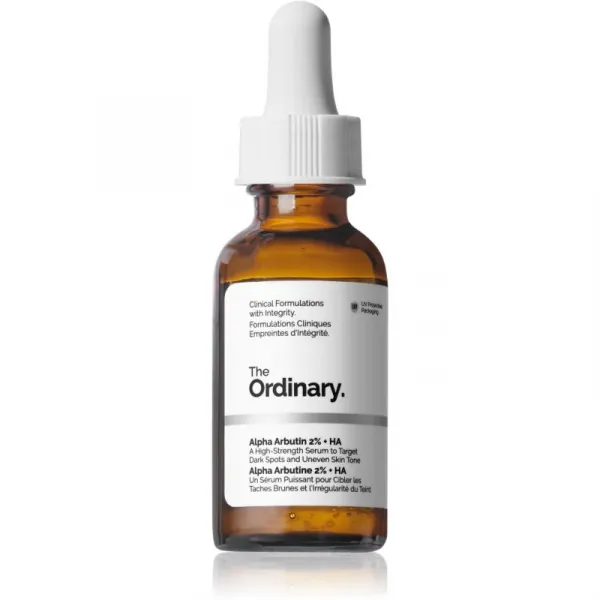 The Ordinary Alpha Arbutin 2% + HA rozjasňujúce pleťové sérum s kyselinou hyalurónovou 30 ml