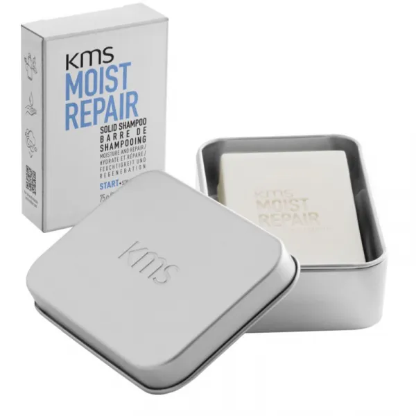 KMS Moist Repair Solid Shampoo tuhý šampón pre poškodené vlasy 75 g