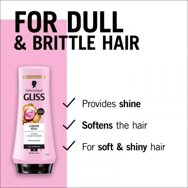 Schwarzkopf Gliss Liquid Silk regeneračný balzam pre posilnenie a lesk vlasov 200 ml