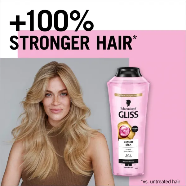 Schwarzkopf Gliss Liquid Silk regeneračný šampón pre posilnenie a lesk vlasov 400 ml