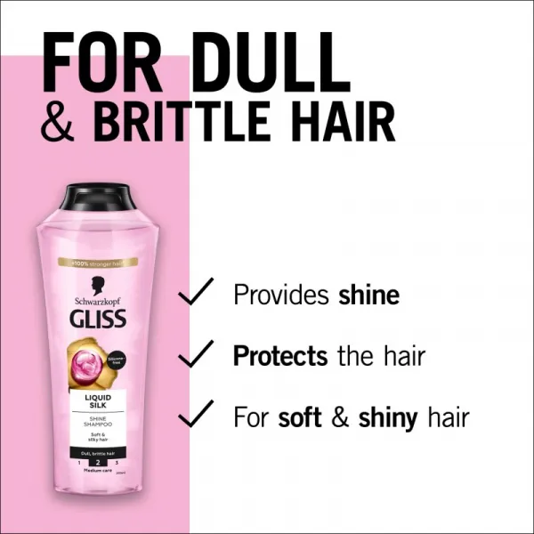Schwarzkopf Gliss Liquid Silk regeneračný šampón pre posilnenie a lesk vlasov 400 ml