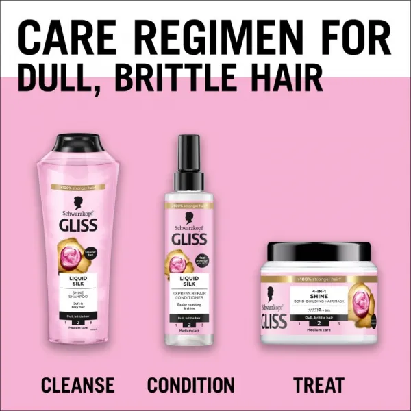 Schwarzkopf Gliss Liquid Silk regeneračný šampón pre posilnenie a lesk vlasov 400 ml