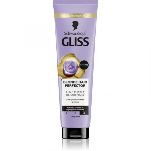 Schwarzkopf Gliss kondicionér - Blonde Hair Perfector Express Purple Conditioner (150ml)