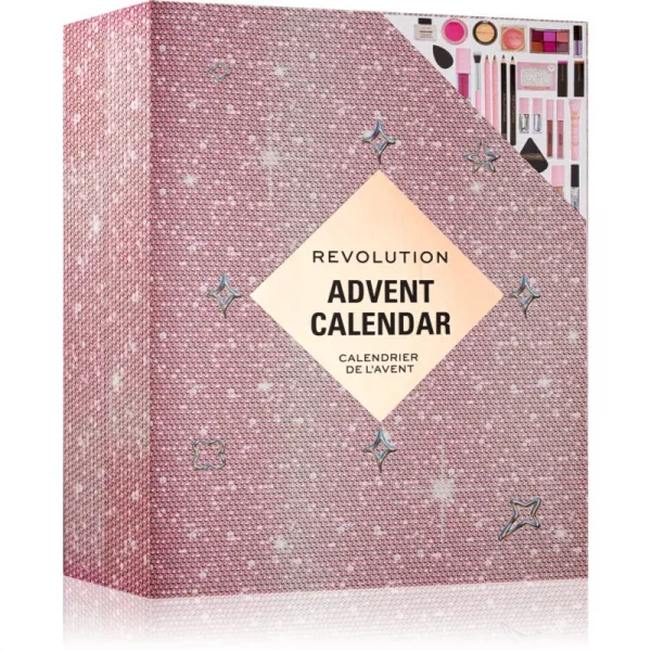 Makeup Revolution Xmass 2024 Advent Calendar - Adventný kalendár s 24 kozmetickými doplnkami a produktmi