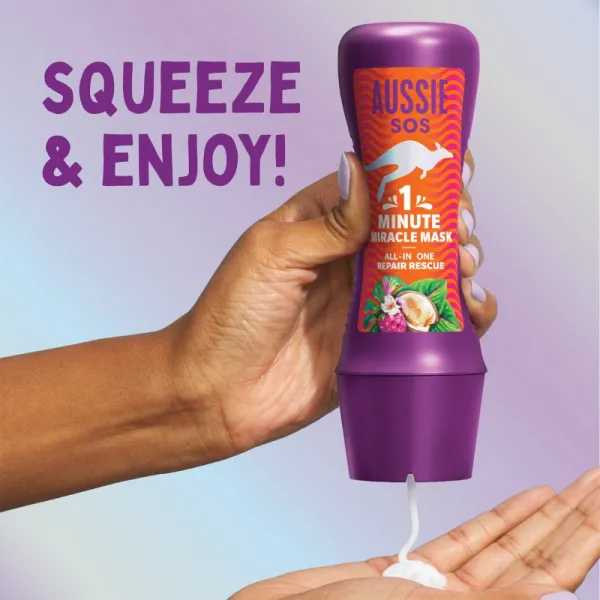 Aussie 1 Minute Miracle Repair Rescue intenzívne vyyživujúca maska pre suché a poškodené vlasy 250 ml