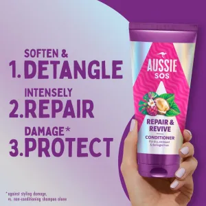 Aussie SOS Repair Revive vyživujúci kondicionér pre namáhané vlasy a vlasovú pokožku 200 ml
