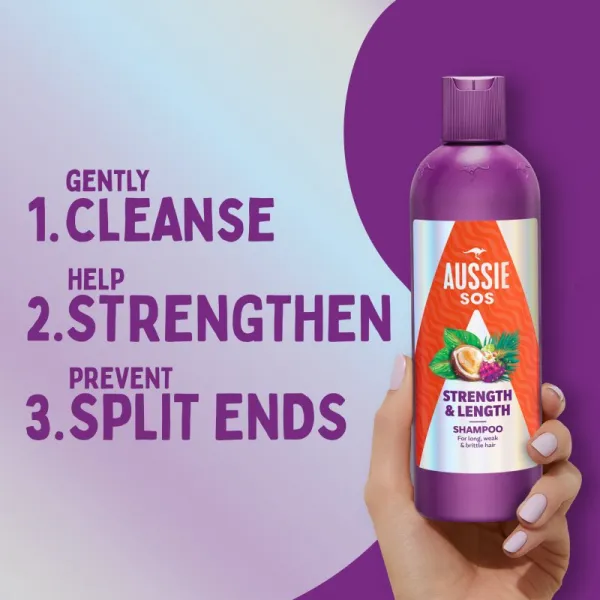 Aussie SOS Strength Length posilňujúci šampón pre dlhé vlasy 300 ml