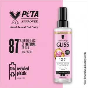 Schwarzkopf Gliss Liquid Silk bezoplachový kondicionér pre posilnenie a lesk vlasov 200 ml