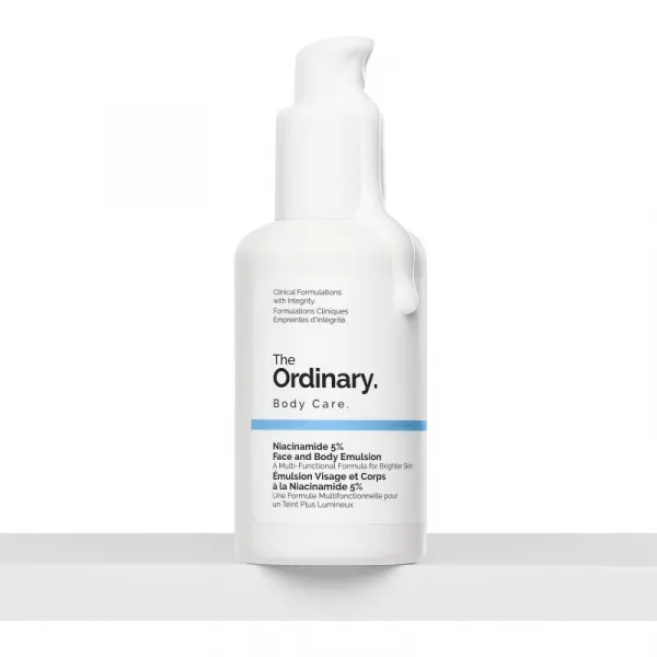 The Ordinary Niacinamide 5% Face & Body Emulsion ľahká hydratačná emulzia proti tmavým škvrnám na tvár a telo 100 ml