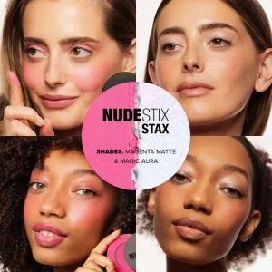 Nudestix Stax Set multifunkčné líčidlo na oči, pery a tvár odtieň Pinkglow 2x2.5 g