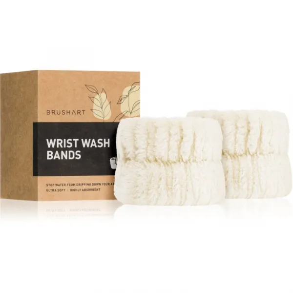 BrushArt Home Salon Wrist wash bands náramky proti stekajúcej vode pri umývaní tváre Cream 2 ks