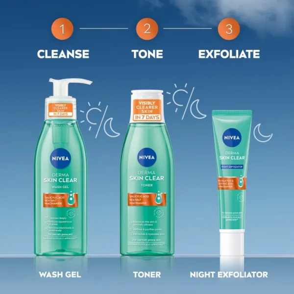 NIVEA Derma Skin Clear čistiaci pleťový gél 150 ml