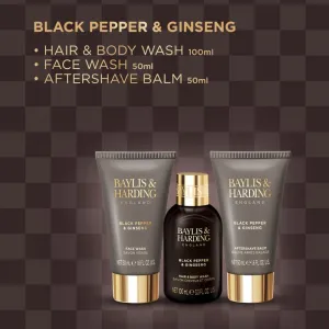 Baylis & Harding Black Pepper & Ginseng darčeková sada kozmetická taštička pre mužov