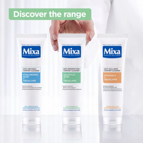 MIXA Anti-Imperfection Comfort Cleanser čistiaci pleťový gél proti nedokonalostiam aknóznej pleti 150 ml