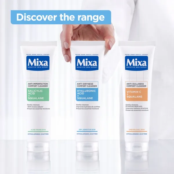MIXA Anti-Dryness Comfort Cleanser čistiaci pleťový gél proti vysušovaniu pokožky 150 ml