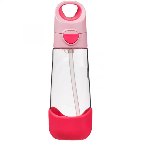 Fľaša na pitie so slamkou 600 ml - flamingo fizz