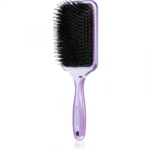 BrushArt Hair Boar bristle paddle hairbrush kefa na vlasy so štetinami z diviaka Metallic Lilac 1 ks