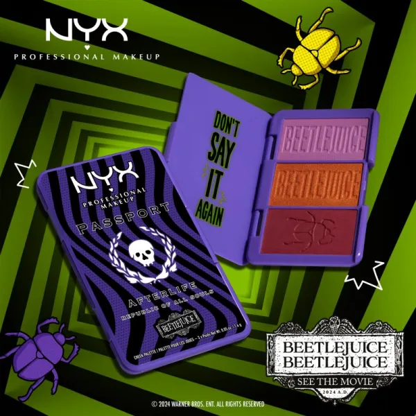 NYX Professional Makeup Beetlejuice Afterlife paleta líceniek 3x1,6 g
