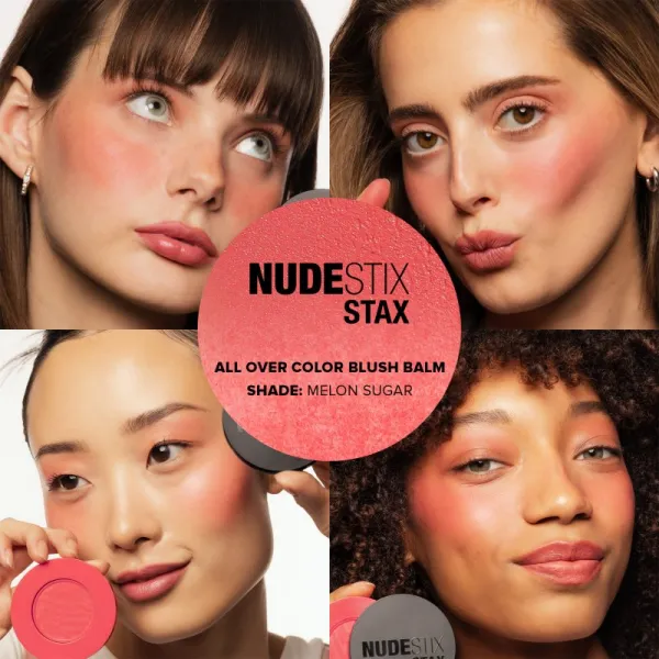 Nudestix Stax All Over Color Blush Balm multifunkčné líčidlo na oči, pery a tvár odtieň Melon Sugar 2.5 g