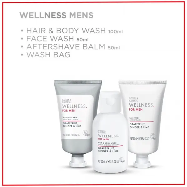 Baylis & Harding Wellness. For Men. Revive darčeková sada na telo a tvár pre mužov Grapefruit, Ginger & Lime