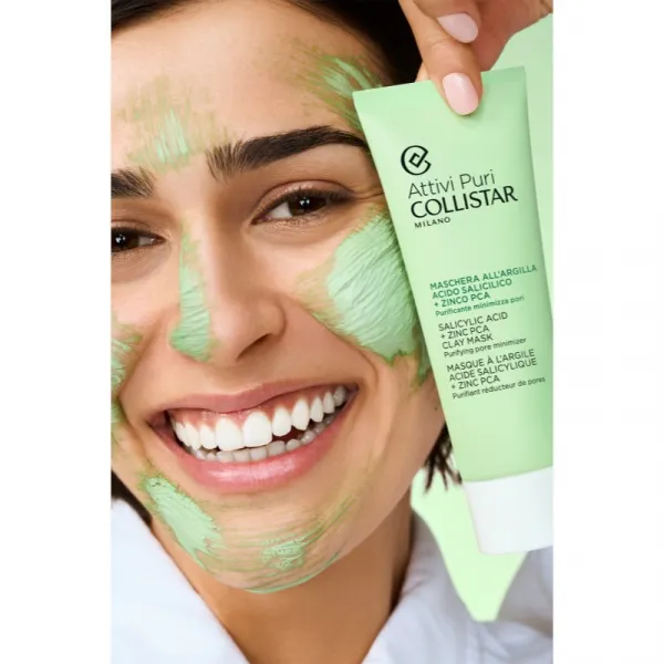 Collistar Attivi Puri Salicylic Acid + Zinc Clay Mask ílová maska s kyselinou hyalurónovou 75 ml