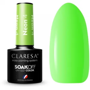 Claresa SoakOff UV/LED Color Neon gélový lak na nechty odtieň 4 5 g