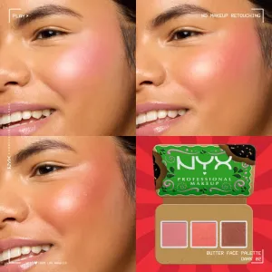 NYX Professional Makeup Holiday Buttermelt paletka na tvár odtieň Dark 3x4 g