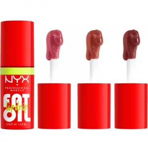 NYX Professional Makeup Home Alone Fat Oil Trio darčeková sada na pery odtieň Mystery shade 02 1 ks