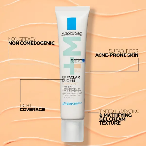 La Roche-Posay Effaclar DUO+M Unifiant ľahký tónovací krém s hydratačným účinkom odtieň Light 40 ml