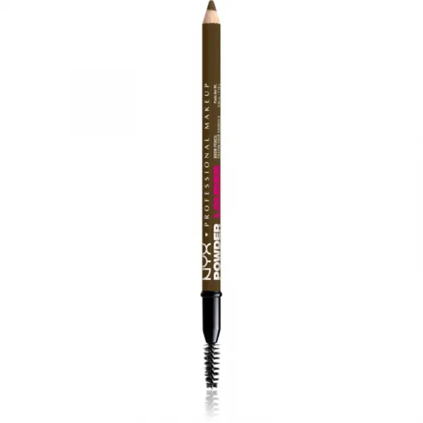 NYX Professional Makeup Powder Louder ceruzka na obočie s kefkou odtieň Taupe 1 ks