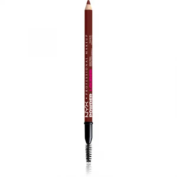 NYX Professional Makeup Powder Louder ceruzka na obočie s kefkou odtieň Black Cherry 1 ks