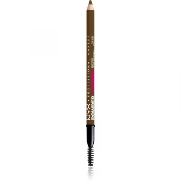 NYX Professional Makeup Powder Louder ceruzka na obočie s kefkou odtieň Soft Brown 1 ks